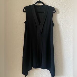 Black sleeveless asymmetrical dress